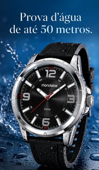 Relógio Mondaine Masculino Analógico De Pulso Preto Quartz Estilo Esportivo Casual Com Pulseira Silicone A prova Dágua Em 50 Metros Original