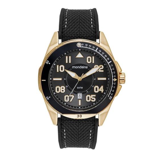 Imagem de Relógio Mondaine Masculino Nylon Dourado 48mm