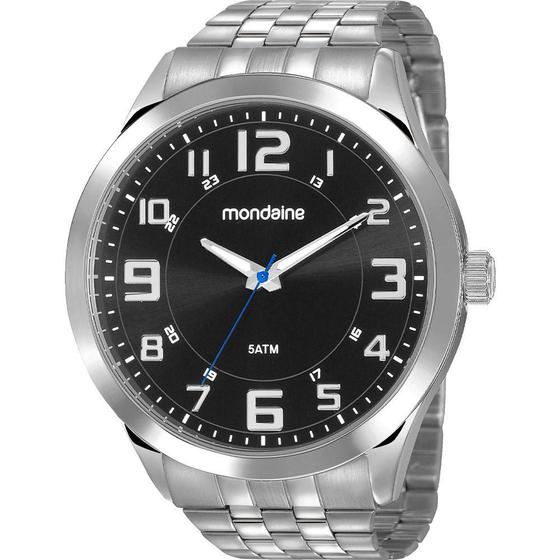 Relogio Mondaine Masculino Prata 99421G0MVNE1 Analogico 5 Atm Cristal Mineral Tamanho Grande Relogio de Pulso Magazine Luiza