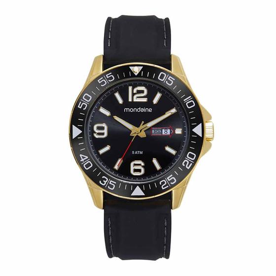 Imagem de Relógio Mondaine Masculino Preto Dourado 32624GPMVDI1