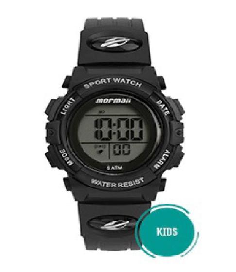 Imagem de Relogio Mormaii Digital masculino infantil preto pulseira borracha MO03121A/8P