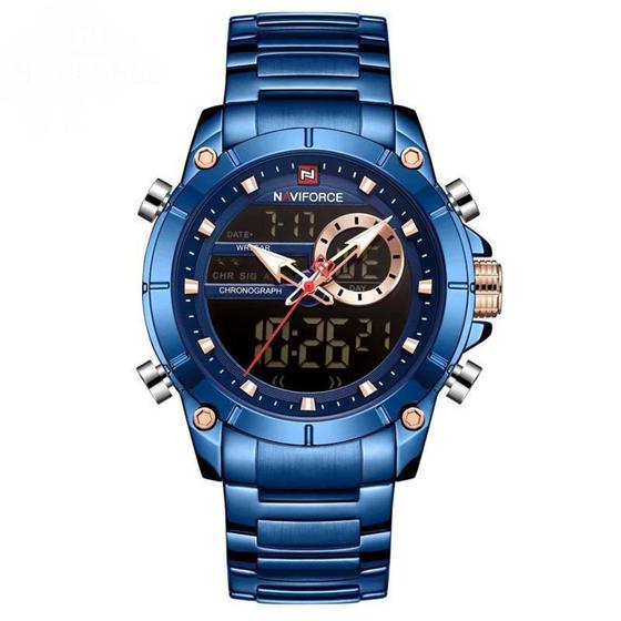 Imagem de Relógio Naviforce 9163 Azul Masculino Digital E Analogico