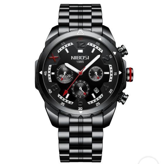 Imagem de Relógio Nibosi Masculino de Luxo Pulseira Aço Inoxidável de Quartzo Prova d'água