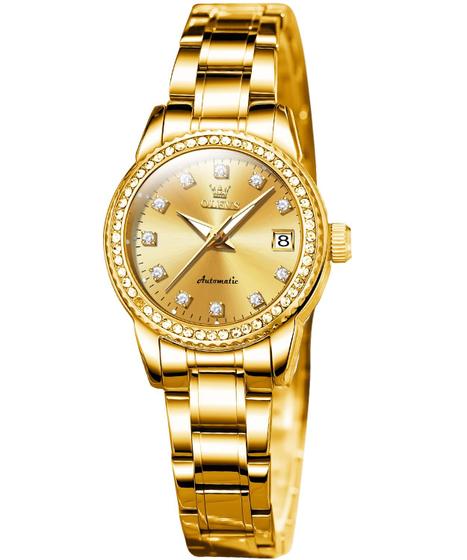 Imagem de Relógio OLEVS Automático Feminino com Diamantes e Luminescência