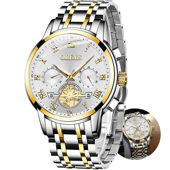 Imagem de Relógio OLEVS Luxury Chronograph Masculino - Aço Inoxidável 41mm