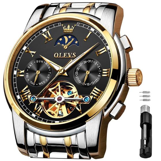 Imagem de Relógio OLEVS Masculino Automático - Mecânico Tourbillon com Fase Lunar