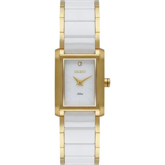 Imagem de Relógio Orient Ceramic Feminino Ltsk0004 Dourado E Branco