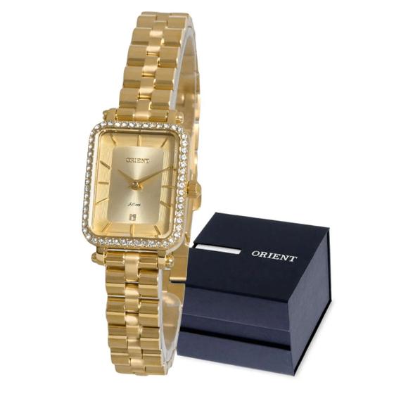 Imagem de Relógio Orient Dourado com Pedras Feminino de Pulso Original