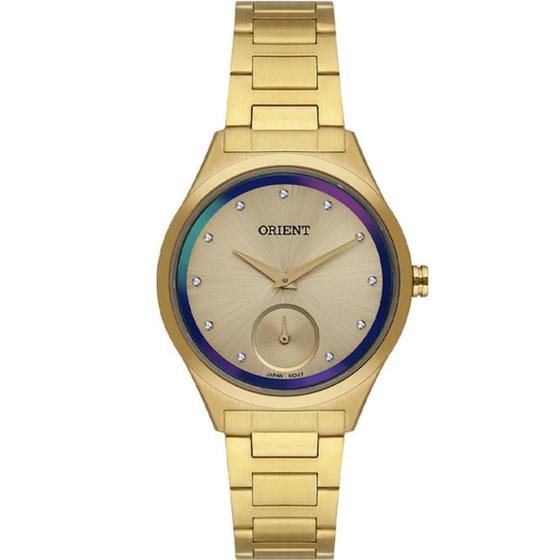 Imagem de Relógio Orient Feminino Dourado Analógico Com Strass FGSS0200 C1KX