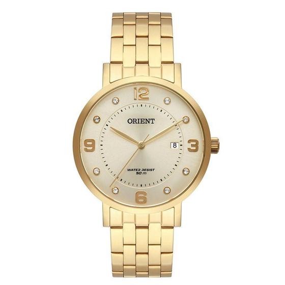 Imagem de Relógio Orient Feminino Dourado clássico social Médio Fgss1165 C2kx