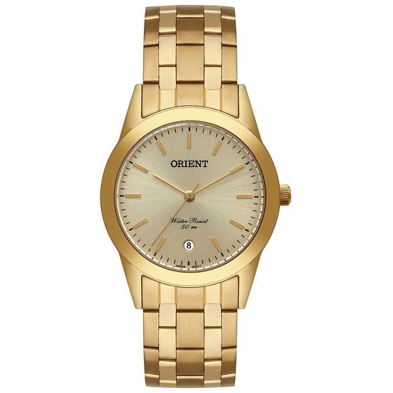 Imagem de Relogio Orient feminino Dourado medio minimalista banhado folheado com calendário Mgss1179 C1kx