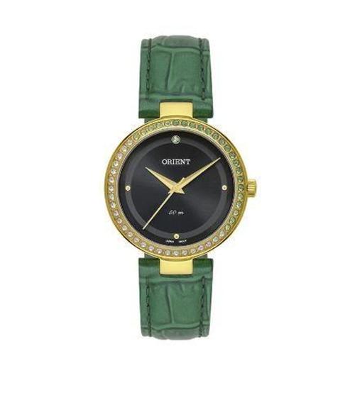 Imagem de Relógio Orient Feminino - Eternal Dourado com Mostrador Preto e Pulseira Verde