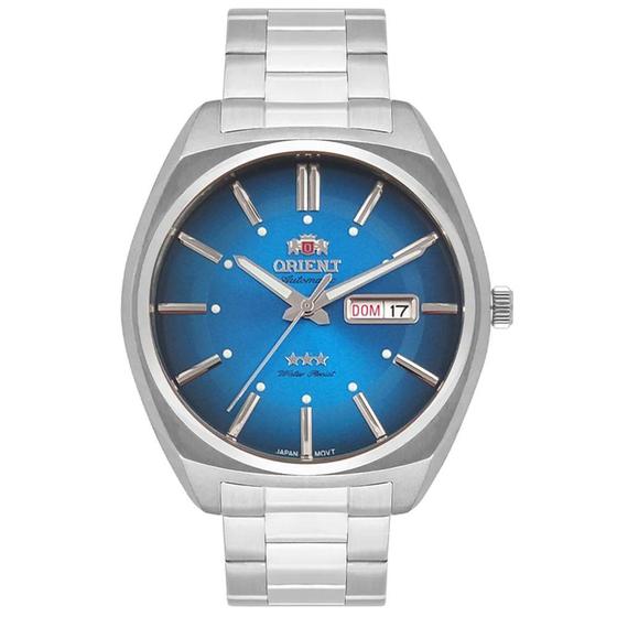 Imagem de Relógio ORIENT masculino automático prata azul F49SS025 D1SX