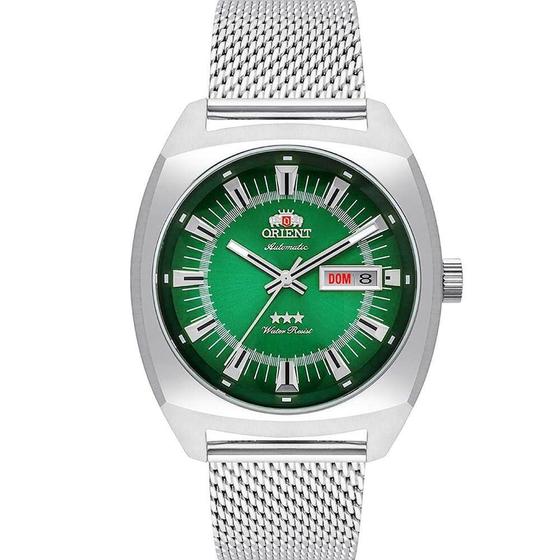 Imagem de Relógio ORIENT masculino Automático prata verde F49SS011 E1SX