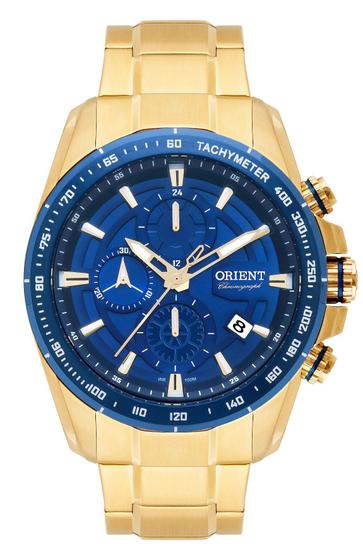 Imagem de Relógio Orient Masculino Mgssc024 D1kx Azul Dourado Crono