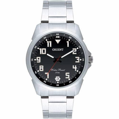 Imagem de Relogio Orient Masculino mostrador Preto com números aço inox Mbss1154a P2sx