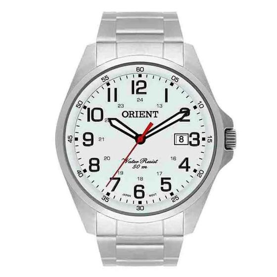 Imagem de Relógio Orient Masculino - Prata com Mostrador Branco e Calendário