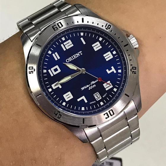 Relógio Orient Masculino Quartz MBSS1155A azul Menor preço em Relógio Orient Masculino Quartz MBSS1155A azul