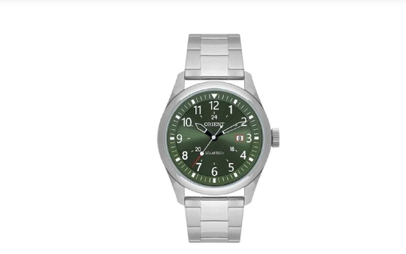 Imagem de Relogio Orient Masculino Solar Prata Verde Mbss1446 E2Sx