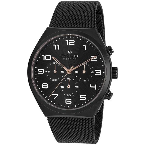 Imagem de Relógio Oslo Masculino Ref: Ompsscvd0008 P2px Slim Cronógrafo Black