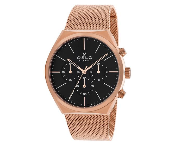 Imagem de Relógio Oslo Masculino Slim Cronógrafo OMRSSCVD0001 P1RX Pulseira Mesh Rosegold