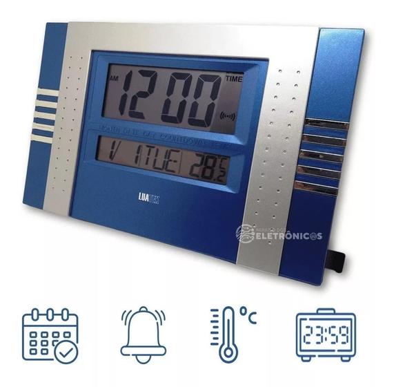 Imagem de Relógio Parede Digital Temperatura E Calendário Possui Números Grandes ZB300PR