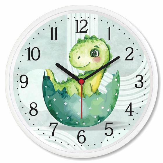 Imagem de Relógio Parede Dinossauro Tiranossauro Rex Decoracao Quarto Infantil Criança Sala Cozinha Presente