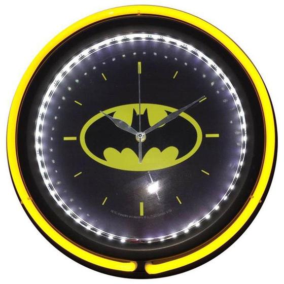 Imagem de Relogio Parede Double Neon Batman Logo DC Comics WB Geek