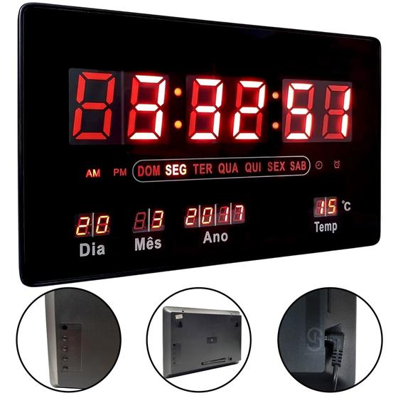 Menor preço em Relógio Parede Le-2132 Led Digital Calendário Termômetro Mesa