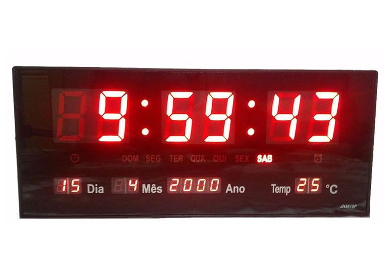 Imagem de Relógio Parede Led Digital Temperatura Calendário Alarme M