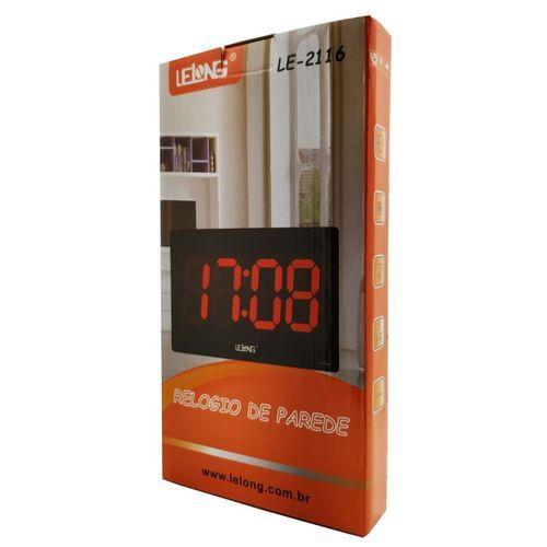 Imagem de Relógio Parede Mesa Led Digital LE-2116 Lelong Temperatura Calendário Alarme