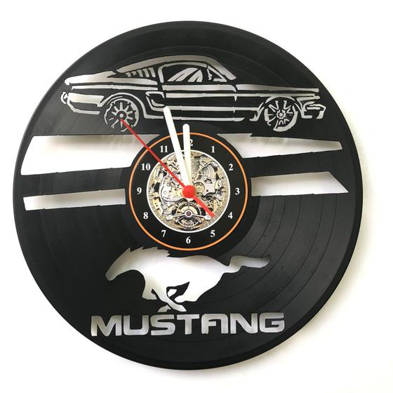 Imagem de Relógio Parede, Mustang, Carro, Disco Vinil, Decoração