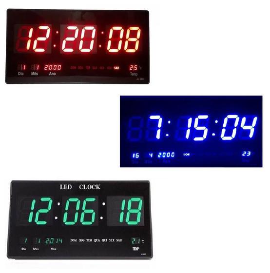 Relógio Parede Painel Led 46cm Digital Grande Termômetro Decoração Casa Sala Escritório Cozinha Quarto Menor preço em Relógio Parede Painel Led 46cm Digital Grande Termômetro Decoração Casa Sala Escritório Cozinha Quarto