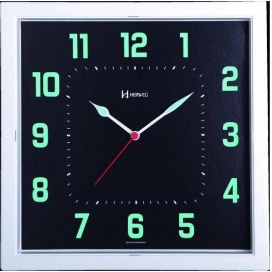 Relógio Parede Quadrado Fluorescente Herweg 660036-196 Menor preço em Relógio Parede Quadrado Fluorescente Herweg 660036-196