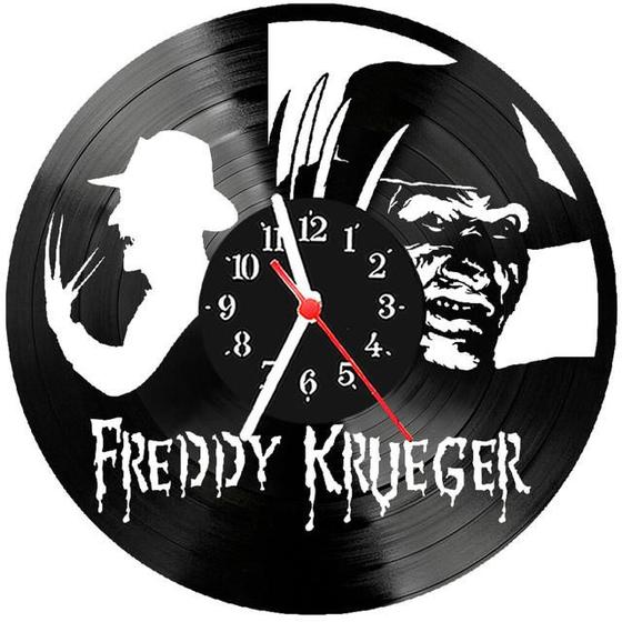 Imagem de Relógio Parede Vinil LP ou MDF Freddy Krueger Terror