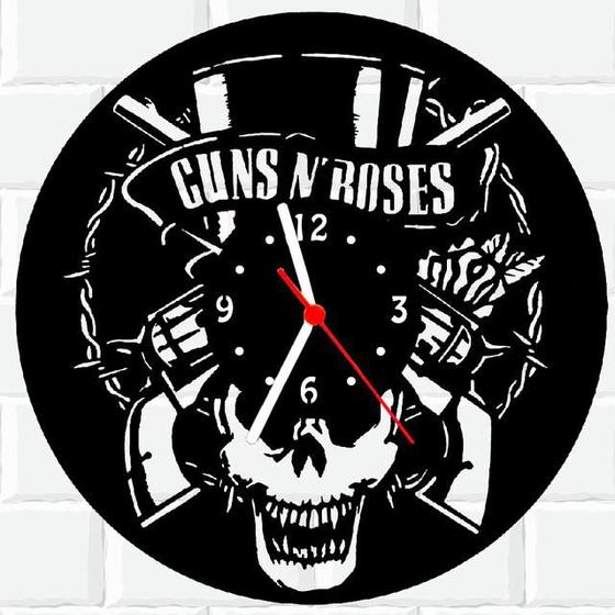 Imagem de Relógio Parede Vinil LP ou MDF Guns n Roses Rock Banda 2