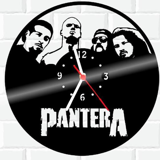 Imagem de Relógio Parede Vinil LP ou MDF Pantera Rock Banda