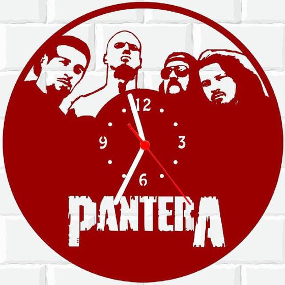 Imagem de Relógio Parede Vinil LP ou MDF Pantera Rock Banda