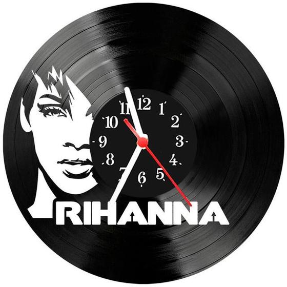 Imagem de Relógio Parede Vinil LP ou MDF Rihanna Cantora