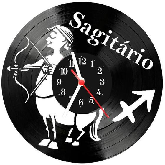 Imagem de Relógio Parede Vinil LP ou MDF Sagitario Signo Horoscopo