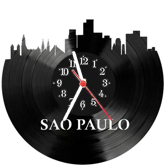 Imagem de Relógio Parede Vinil LP ou MDF São Paulo Cidade 1