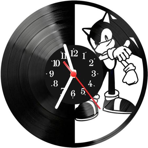 Imagem de Relógio Parede Vinil LP ou MDF Sonic Jogo Game Geek 2