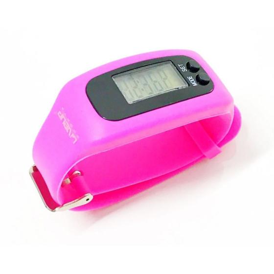 Imagem de Relógio pedômetro contador de passos e calorias rosa - Liveup