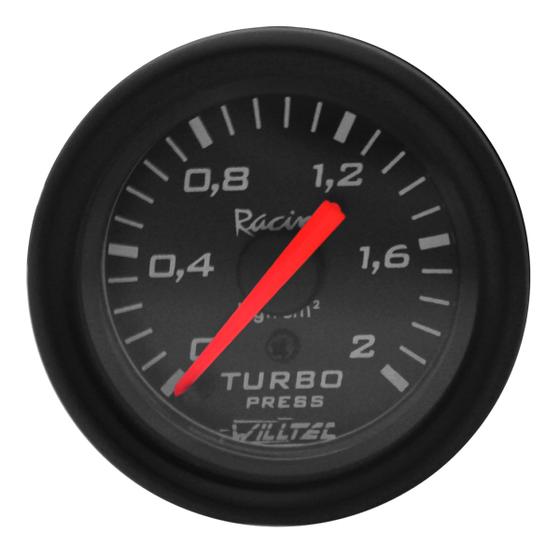 Imagem de Relógio Pressão Turbo Manômetro Willtec Preto 2kg 52mm