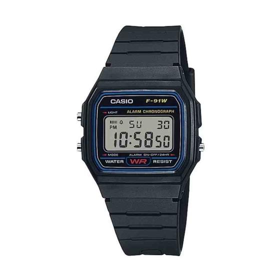 Imagem de Relógio Preto Casio Digital F-91W-1DG