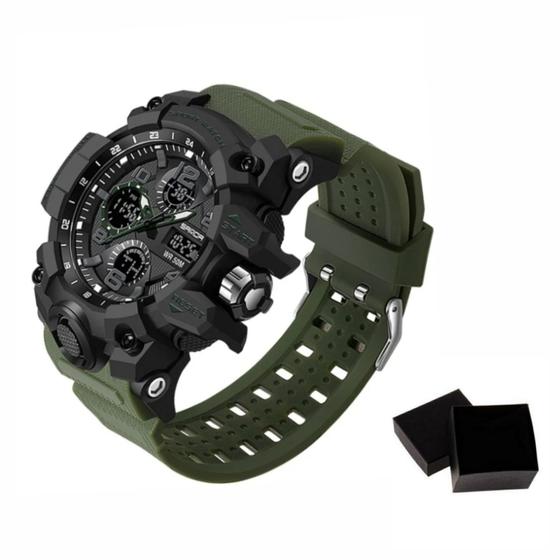 Relógio Sanda Masculino 6021 Militar Shock Display Duplo Menor preço em Relógio Sanda Masculino 6021 Militar Shock Display Duplo