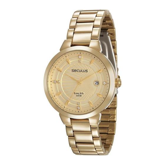 Imagem de Relógio Seculus Feminino Ref: 28902lpsvda1 Fashion Dourado