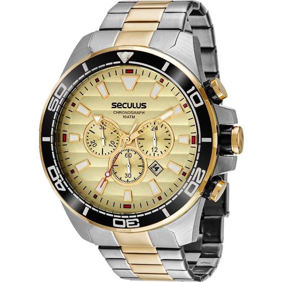 Relógio Seculus Masculino Chronograph 44076GPSVBA1 Menor preço em Relógio Seculus Masculino Chronograph 44076GPSVBA1