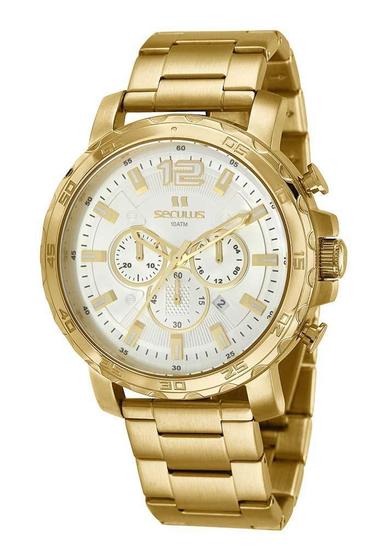Imagem de Relogio Seculus Masculino Dourado Cronografo 20985Gpsvda3