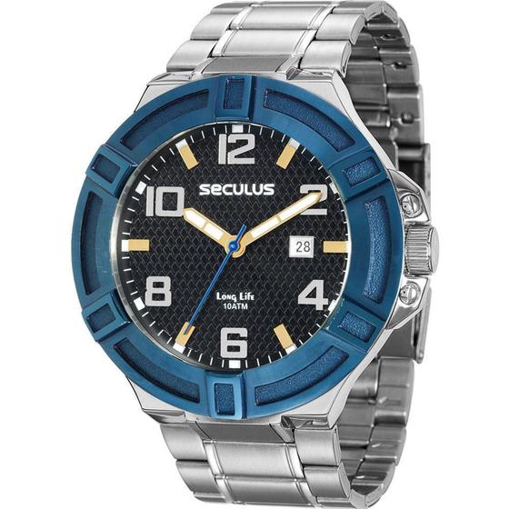 Imagem de Relógio Seculus Masculino Prata Long Life 23545G0SVNA1 Analógico 10 Atm Cristal Mineral